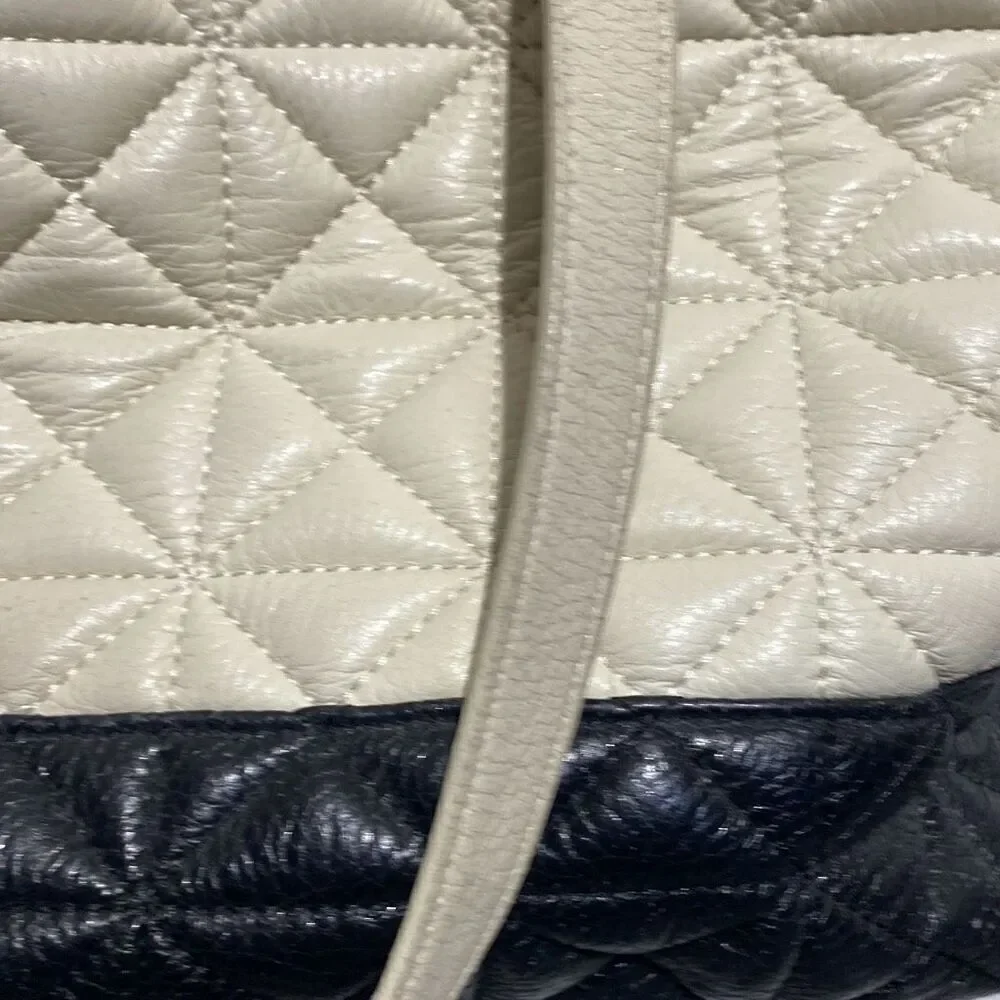 Kate Spade Women's Black White‎ Quilted Leather Chain Strap Shoulder Bag
